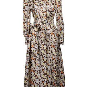 Tory Burch Bridget Brown Floral Silk Dress